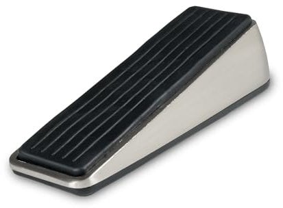 Heavy Duty Door Stopper Wedge | Commercial Grade Door Stop Wedge Made of Premium Zinc and Rubber | for Any Door or Any Floor | Choose Silver or Matte Black | 1 or 2 Pack (Silver, 1 Pack)