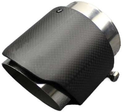 HUYGB Auspuffblende Auspuffrohrsystem Schalldämpfer Carbonfaser matt Endrohr 104mm 114mm 120mm Auspuffendrohr mit langem Durchmesser Auspuff Endrohr(67mm out 114mm)