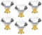Chic Crystal 6 Pack Diamond Shaped Cabinet Knobs - Crystal Glass Pull Handles for Dresser Cupboards & Door Knobs (Gold Base)