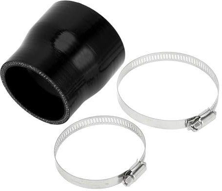 A ABSOPRO 1 Set 60-70mm/2.36-2.76 ID 76mm/2.99 Lunghezza 0 Gradi Tubo in Silicone Nero per Auto con Morsetti Tubo del Refrigerante Universale