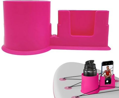 TOEECY Sup Zubehör Paddle Board Getränkehalter Multifunktionaler Anti Umkipp Surfbrett Telefonhalterung Kajak Wasserflaschenhalter für Meisten Getränk Becher (Rosa)