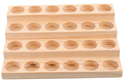 PRETYZOOM Bottle Organiser Essential Oil Bottle Display Stand Wooden Rack Holder