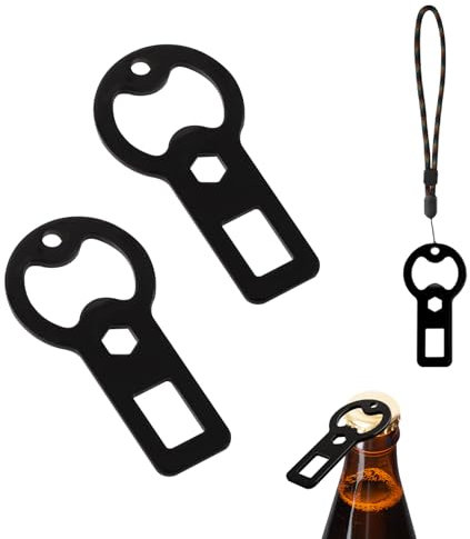 DAJISI 2PCS Bottle Opener Keyring, Stainless Steel Bottle Openers with Lanyard Portable Beer Bottle Opener Metal Flat Beer Opener for Home Restaurant Bar Party