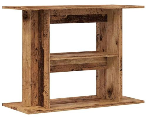 vidaXL aquarium stand fish tank cabinet - old wood finish, engineered wood, 3-tier, 80x35x60cm, home or office