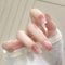 Gradient Pink Fake Nails,24pcs Gradient Pink Fake Nails,Meddium Long Press on Nails,Acrylic French Stick on Nails with Glue, Full Cover Stick on Nails for Women Manicure Nails Art Home DIY