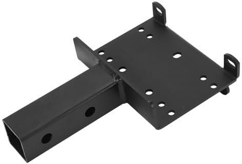 Sunicon Plaque de Montage Universelle pour treuil d'attelage de remorque avec Support de treuil de récepteur de 2 Pouces Plaque de Montage de treuil pour VTT UTV Équipement de