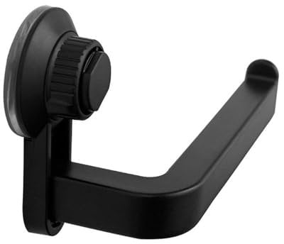 Tiardey Suction Toilet Roll Holder Stick on Toilet Roll Holder No Drill Suction Wall-Mounted Tissue Holder Paper Towel Rack for Bathroom Kitchen (Black)