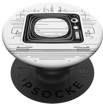 Retro TV Zeichnung Oldschool Liebhaber Retro Party PopSockets Klebender PopGrip