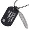 COOLSTEELANDBEYOND Militär Erkennungsmarke für Herren, Schwarzer Anhänger mit Feder, Kugelkette im Army Stil, Statement Schmuck