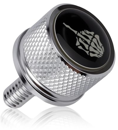 Bullone del Sedile Parafango Posteriore Moto, Stile Gesto Filettatura 1/4-20 Zigrinato Sostituzione Vite Sedile per Moto 1996-2025 (Argento)