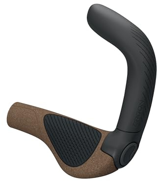 Ergon GP5 EVO Fahrradgriffe mit eingebauten Lenkerenden, Biokork, klein