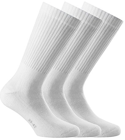 Rohner Sport 3-pack Weiß - Komfortable vielseitige Baumwoll Sportsocken, Größe EU 43-46 - Farbe White