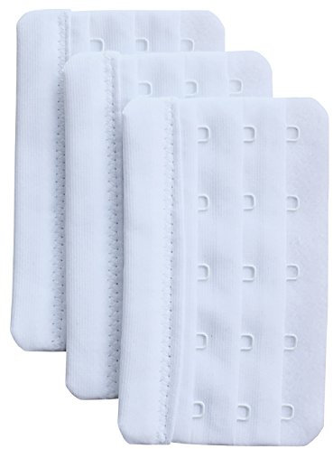 Chanie Women Pack of 3 Soft Comfortable 5 Hooks Bra Extender,5.9cm x 9.4cm