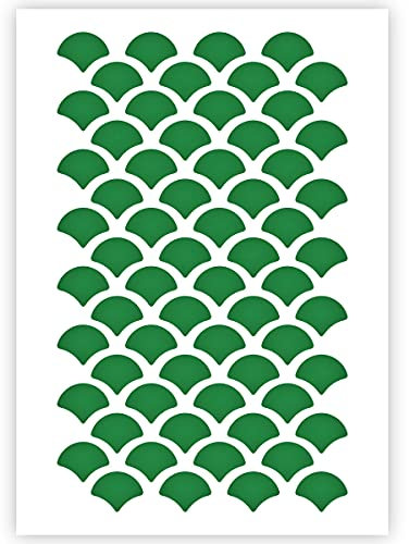 QBIX Schuppen Schablone - Fischschuppen Schablone - Muster Schablone - A5 Größe - wiederverwendbare Kinder freundlich DIY Schablone für Malerei, Backen, Handwerk, Wand, Möbel