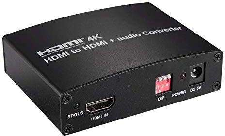 PremiumCord HDMI 4K Audio-Extraktor/Repeater mit Audio-Trennung an Klinkenbuchse, SPDIF Toslink, Cinch, Unterstützung: CEC, EDID
