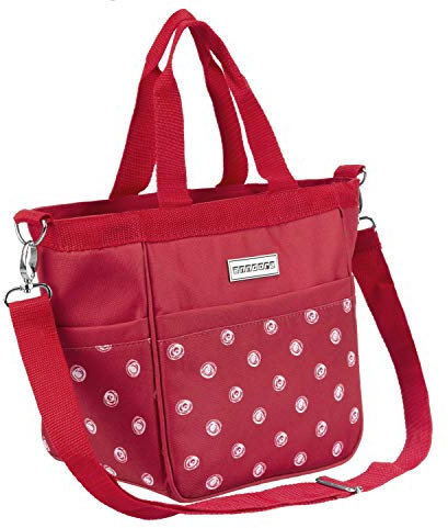 anndora Damen Handtasche Umhängetasche Schultertasche rot weiß gepunktet