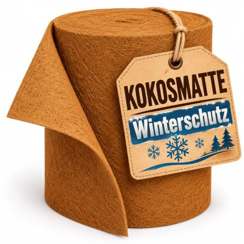 MW.Shop.24 Kokosmatte 100% Biologisch Winterschutz für Pflanzen Kälteschutz 25cm / 50cm / 75 cm / 100cm Breite (75cm x 5m)