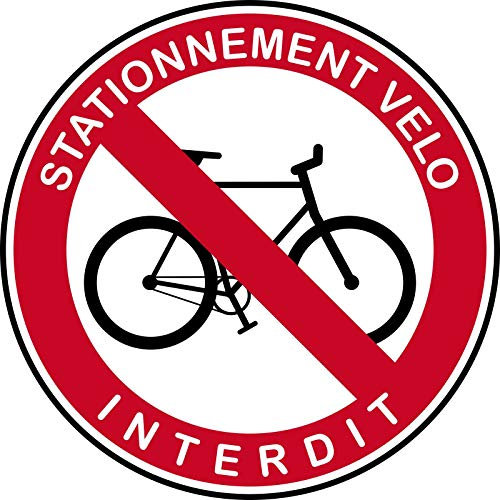 INDIGOS UG - Autocollants - autocollant stationnement velo interdit 200x200mm