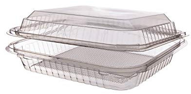 HUTNER 200 Stück Klappbox transparent 220 x 190 x 90 mm | PET 2700 ml Einweggeschirr