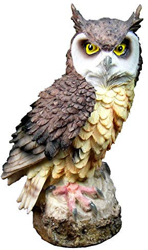 Eule Dekoration, Harz Material Eulen Ornamente, Eulen Gartendeko Statuen für Hof, Hinterhof und Dekoration im Freien, 11 * 8 * 18cm, Schwarz