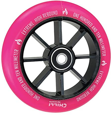 Chilli Pro Stunt-Scooter Spoked Base Rolle 110mm (Schwarz/PU Pink)