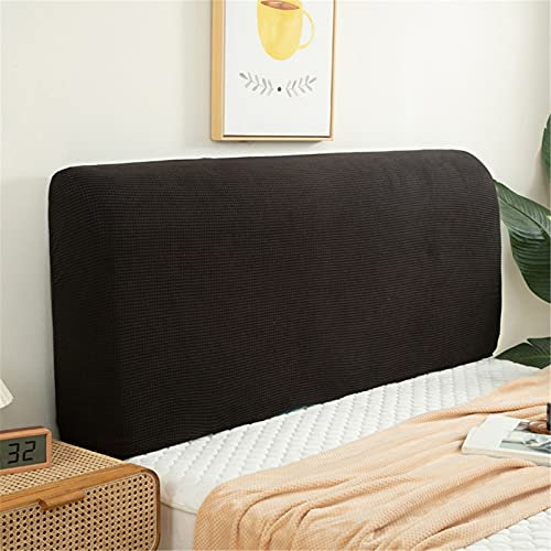 FANSU Bett Kopfteil Bezug Hussen, Polarfleece Staubdicht Bettkopfteil Hussen Elastische Dehnbare All-Inclusive Staubdichte Abdeckung für Schlafzimmer Bett Dekor (Schwarz,200cm)