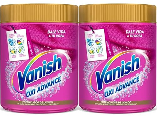 Vanish Oxi Advance Quitamanchas para la ropa, Elimina Olores y Evita Desteñidos, en Polvo, sin Lejía, Pack 2x800 g