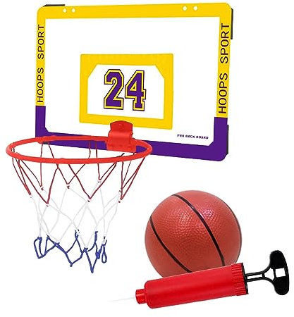 Sobebear Wall Mount Basketball Hoop Indoor Set Include Pump, Ball, Wall Mount Acrylic Board, Adjustable, Easy Installation Indoor/Outdoor Basketball Training Kit for Boys and Girls 3+ Years