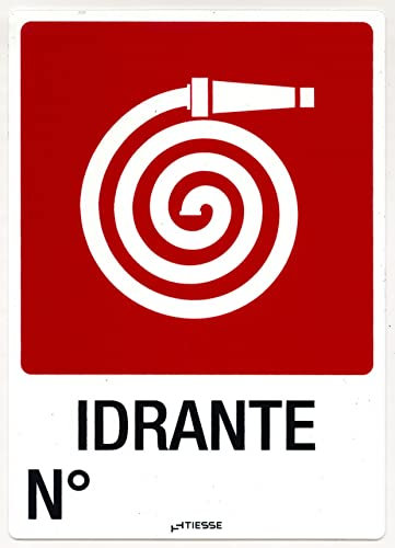 TIESSE - Cartello IDRANTE N° - Cartello in Forex (PVC espanso) non adesivo - Dimensione: 150x210 mm - MADE IN ITALY