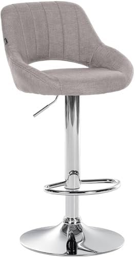 CLP Barhocker Milet I Stoff-Bezug I Drehbarer Barstuhl, Farbe:grau, Gestell Farbe:Chrom