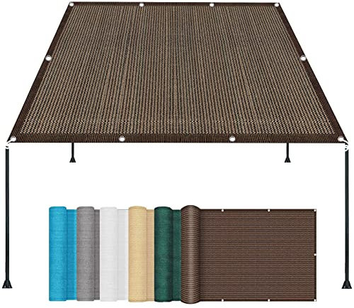 Voile d'ombrage Jardin Respirant Rectangulaire 1.5 x 2.4 m Rayons UV à 95% Toile Protection Solaire avec 4 Morceaux de Corde pour La Couverture VéGéTale Serre Pergola, Marron