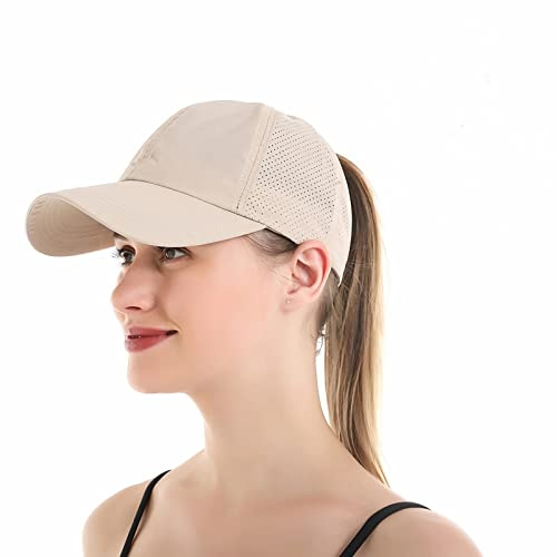 SJTJSPX Casquette de Baseball Queue de Cheval Femme Casquette Visière Maille Respirante Séchage Rapide Chapeau de Soleil été Anti-UV Léger Casquette de Sport Cap Casquette de Golf Tennis Cyclisme