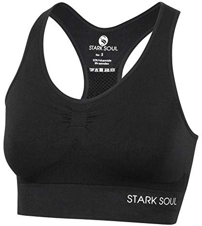 STARK SOUL Bra Light Support - Sport BH doppellagig für Damen - schwarz - Größe XL