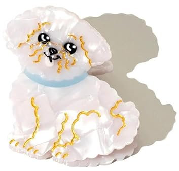 Nordstral Haarklammer Hund Maltipoo - Haarklammer klein in 4,3 cm, Haarspangen Damen und Haarspangen Mädchen
