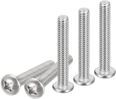 DTGN Vis à Métaux à Tête Cylindrique 1/4-20X1-3/4, 10 Pièces En Acier Inoxydable 304, Entraînement Phillips, Filetage Complet Unc, Finition Brillante, Kit de Boulons