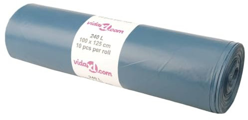 vidaXL Sacs poubelles 100 pcs bleu 240 L, sac poubelle à roulettes, sac pour déchets alimentaires, sac poubelle lourd
