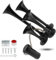 DriSentri Kit tromba per treno, 4 trombe ad aria compressa, 12 V, 185 dB, super rumoroso, per pickup, quattro trombe con compressore, per auto, camion, pickup, treni, camion, barche