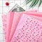 Lot de 7 pièces de tissu en coton prédécoupé, 50 x 50 cm, motifs floraux jaunes pour travaux manuels, décoration de la maison, couture (rose)