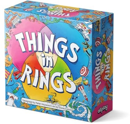 Allplay Things in Rings Board Game – Logic and Deduction Party Game for 2-6 Players, Ages 6+, Small Box Big Game Series
