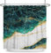 ASDCXZ Rideau de douche marbré - 180 x 200 cm - Moderne - Abstrait - Bleu, vert, gris, blanc, doré, aspect marbré et texture - Lavable - En polyester - Textile imperméable - Pour baignoire - Avec 12