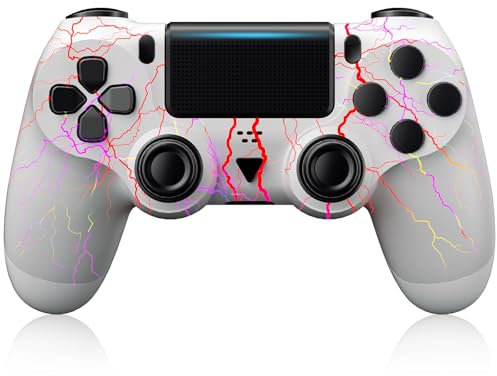JIBHZIE Wireless Controller für PS4,Controller Kompatibel mit PlayStation 4/Pro/Slim/PC,Ersetzen Sie den PS4 Controller unterstützt Dual Vibration/6 Achsen Gyroskop/RGB Licht/1000 mAh