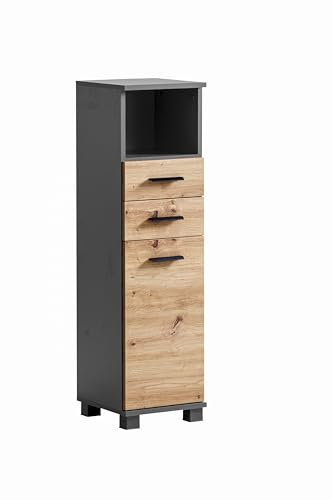 Schildmeyer Palermo Highboard 157644, Anthrazit/Artisan Eiche Dekor, 30,3 x 32,6 x 110,5 cm