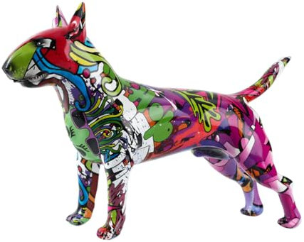 Art Creative G861 RB Bullterrier-Ornamente, Statue, Kunstharz, Haustierfigur, Heimdekoration, modernes Büro, Desktop-Handwerk