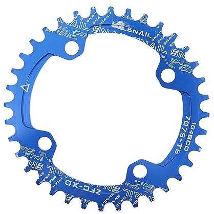 MAYANGYANG Platos para Bicicletas Plato 104BCD Redondo 30t 32t 34t 36t 38t 40t 42t 44t 46t 48t 50t 52t Diente Placa de un Solo Diente MTB Bicicleta de montaña 104 BCD Plato Ovalado 32 MTB(48,Blue)