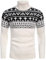COOFANDY Norweger Pullover Herren Rollkragen Winterpullover Strick Winter Warm Weihnachtspullover Weiß XL