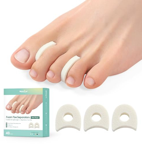 40er-Set Zehenspreizer aus Schaumstoff – Welnove Für Hammerzehen, Hühneraugen & Hallux valgus – Atmungsaktiv & haftend(1/4 Inch)