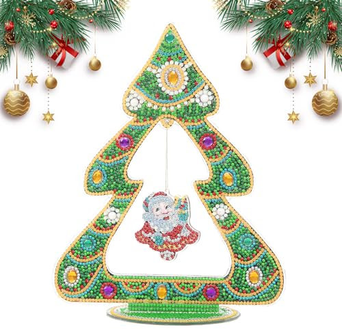 Weihnachten Leuchtende Diamond Painting Tischverzierung 5d Vollbohrer Kristall Diamant Malerei Kits für Anfänger DIY Diamond Painting Desktop Ornamente für Weihnachten Zubehör