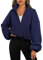 YUTILA Damen Zip-Up Sweatjacke – Langarm Einfarbig Oversize Leicht Sweatshirt Cropped Hoodie Frühling Sommer– Bequeme Übergangsjacke für Sport & Alltag