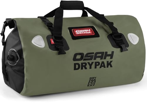 OSAH DRYPAK wasserdichte Rucksack Dry Bag – Wasserfeste Reisetasche Seesack, Rolltop, Großem Stauraum, Vielseitige wasserdichte Tasche für Camping, Motorrad, Bootfahren, Kajak, SUP, Strand und Angeln