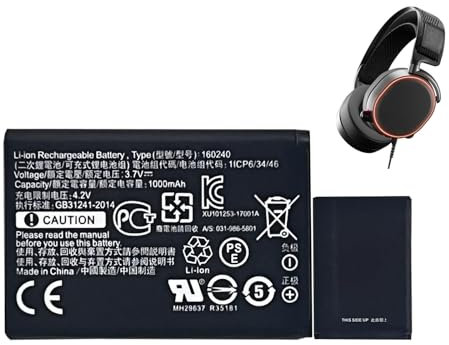 HIGHAKKU Ersatzakku 160240 kompatibel mit Steel-Series Arctis Pro Wireless Siberia 800 Siberia 840 Wireless Headphones Replacement Battery